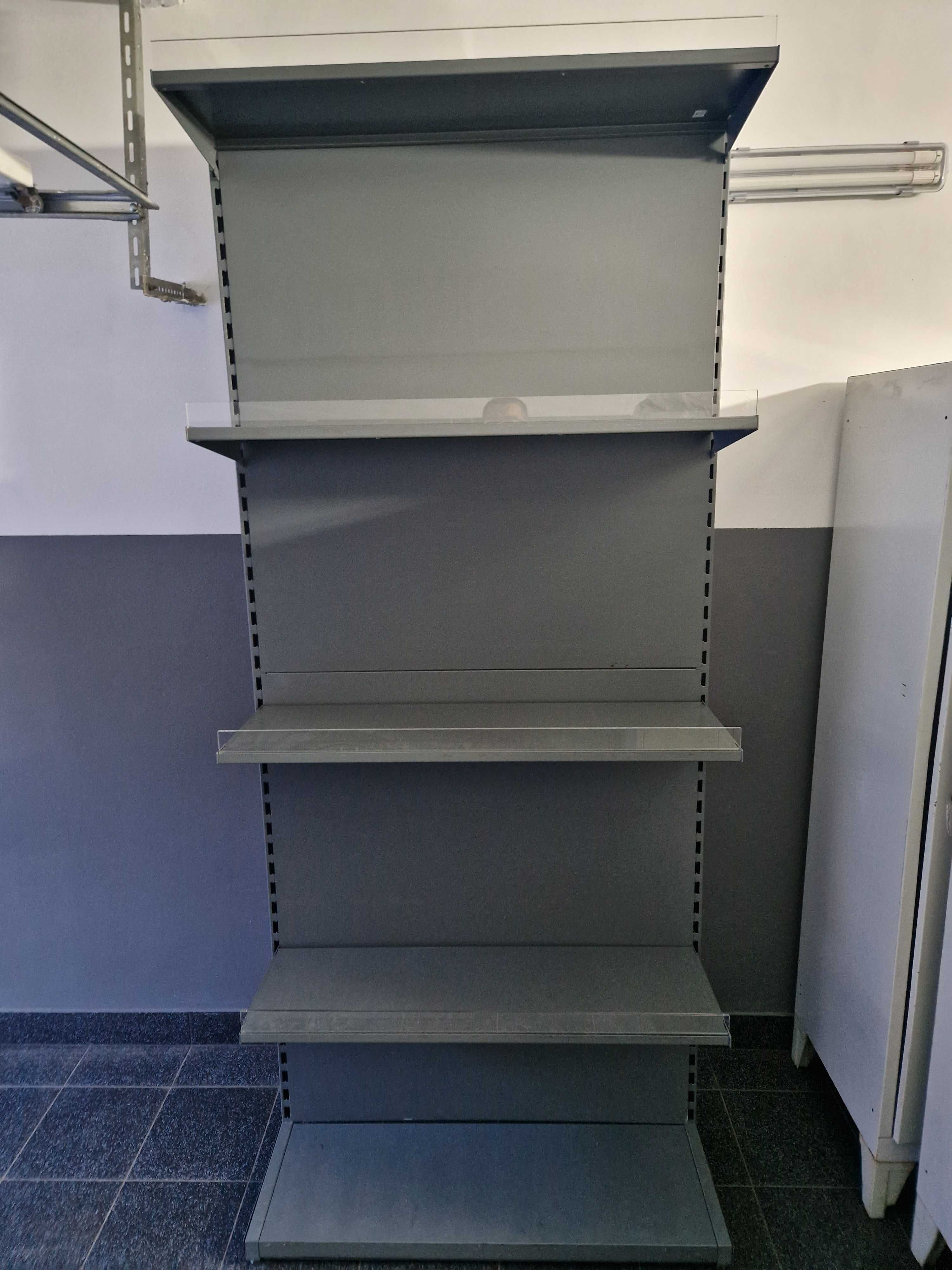 Regał metalowy, przyścienny, solidny 250x100x30 sklepowy, magazynowy