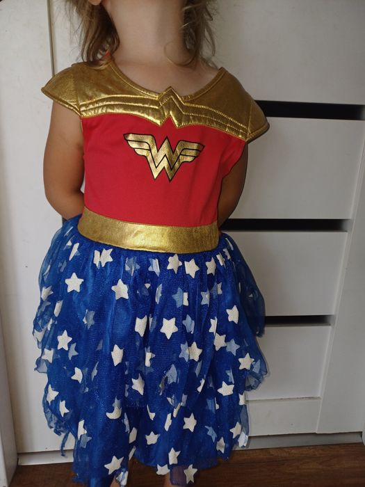 Wonder women 110 116 sukienka tiul bal 5 6 supermenka przebranie