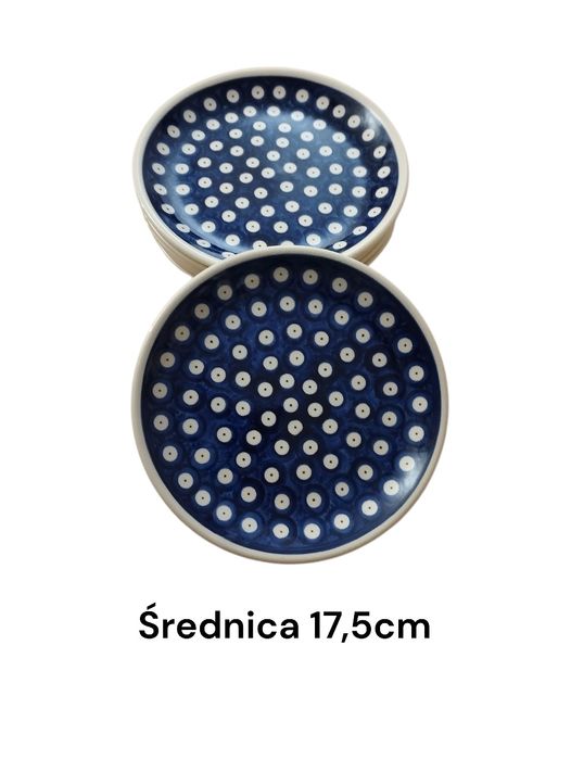Talerzyki deserowe śr.17,5cm.Ceramika Bolesławiec