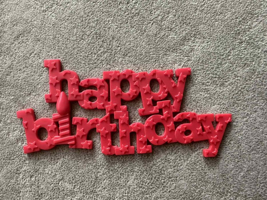 Топер для торта Happy Birthday