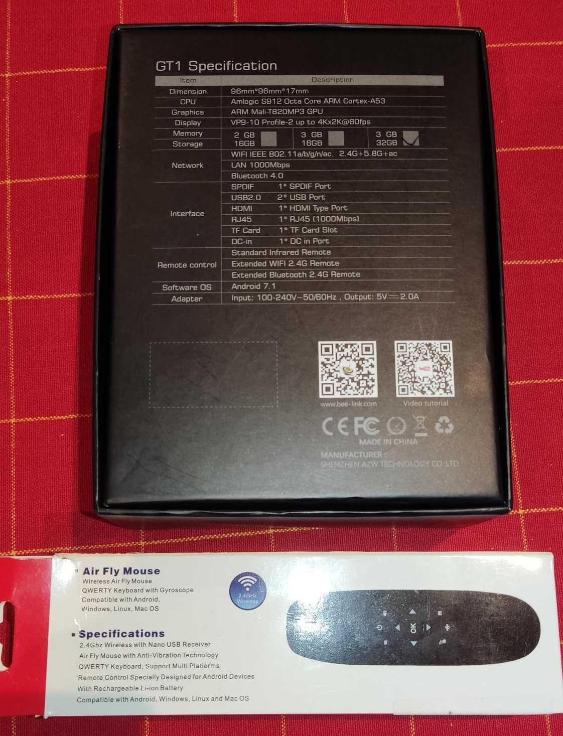 Box Android Beelink GT1 Ultimate + Air Mouse