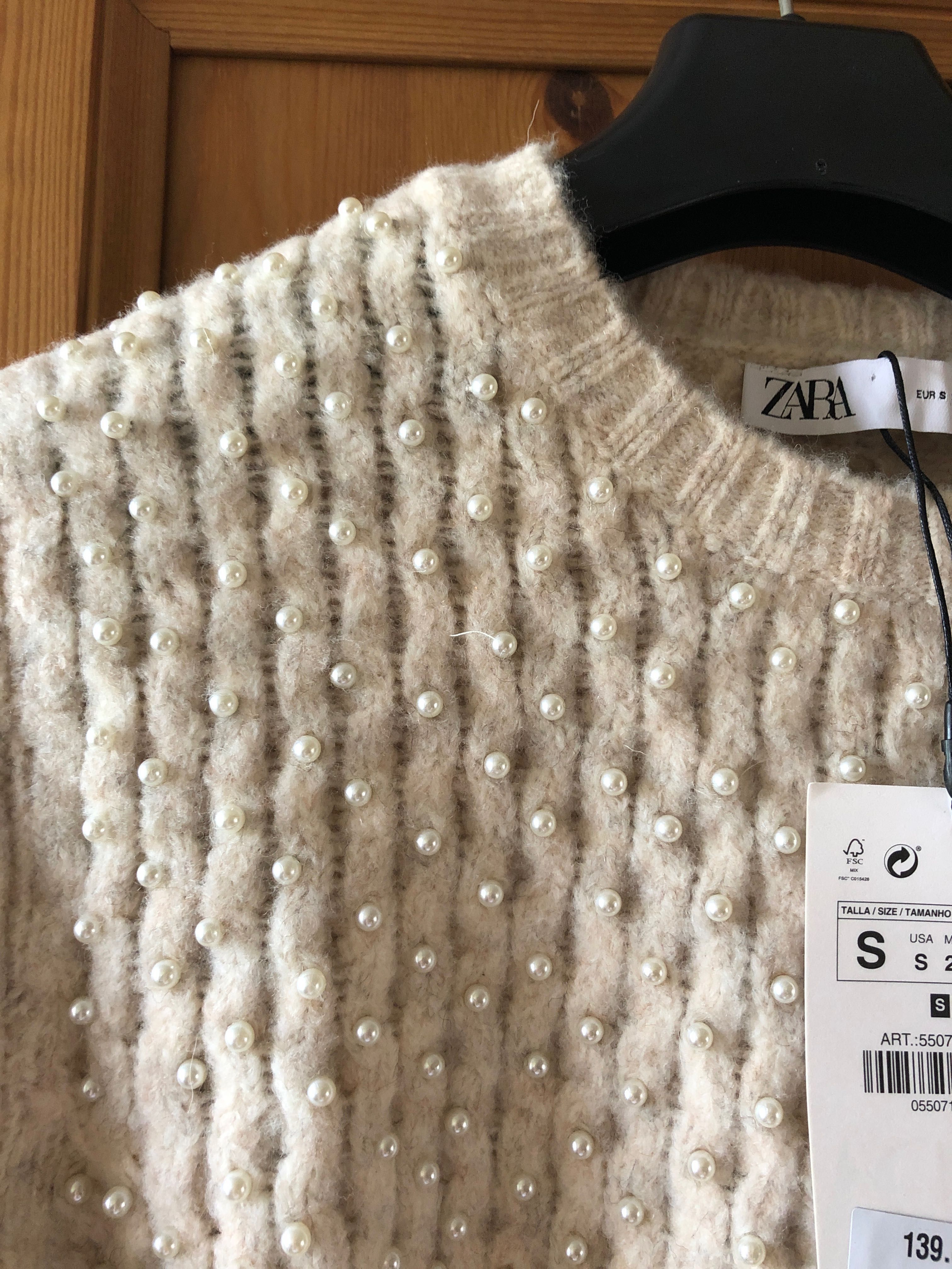 Sweter Zara perełki NOWY