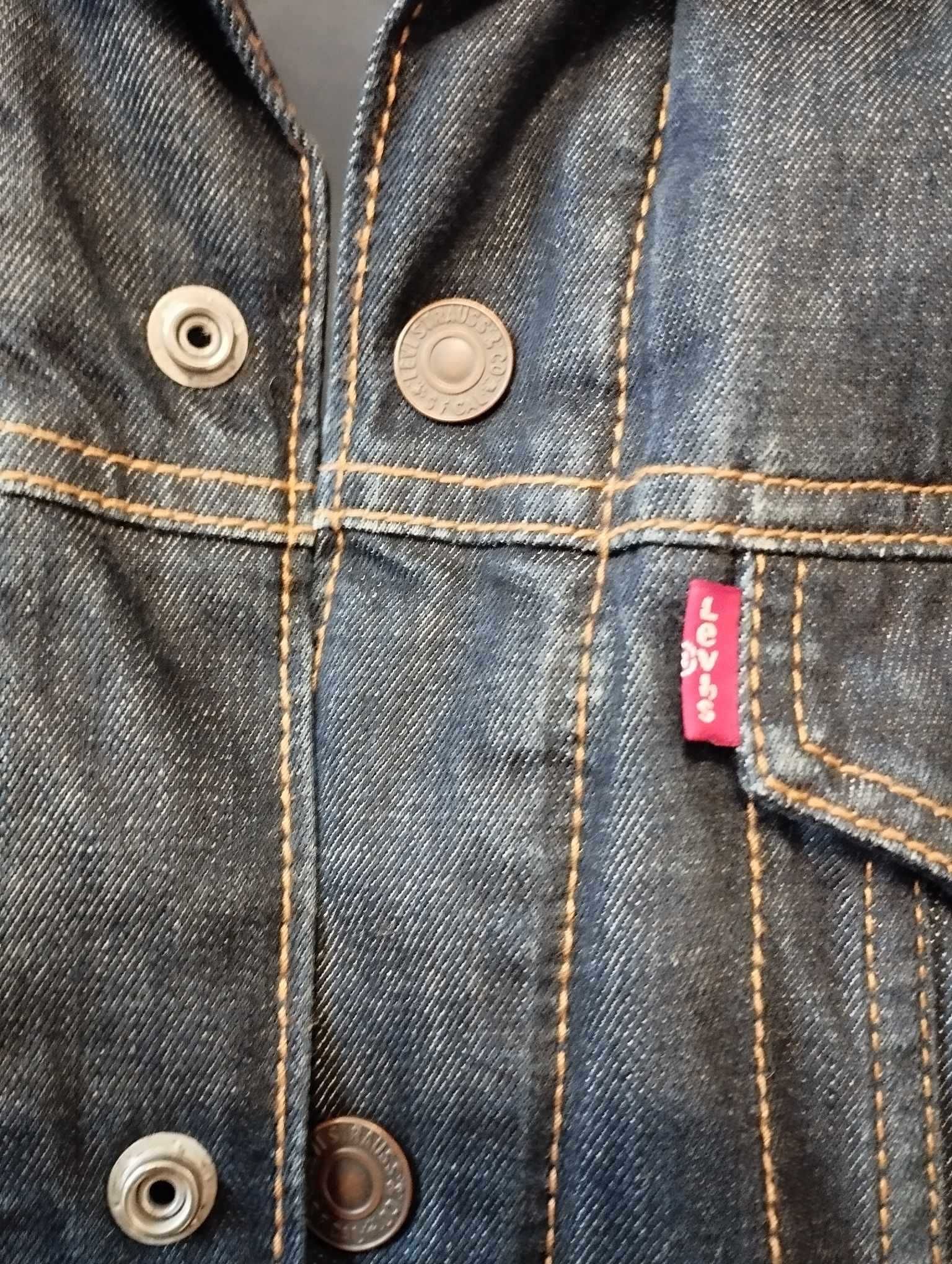 Levi's Down Trucker jacket Rinsed Denim kurtka puchowa M jak nowa