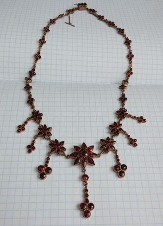 Ожерелье Колье №2 старинное Позолота Томпак богемский Гранат