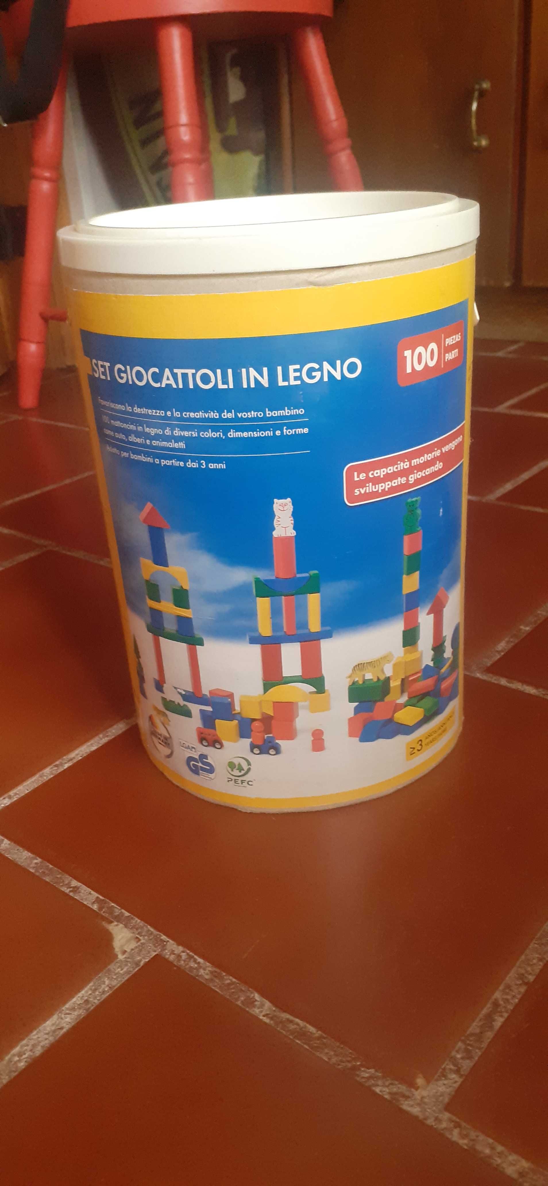 Blocos de construção em madeira