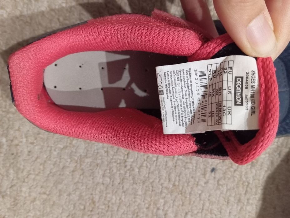 Buty trekkingowe, dziewczęce, Decathlon, Quechua, 32