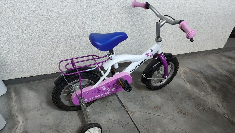 Rowerek Hudora dla dziewczynki 3-4 lata stan bdb