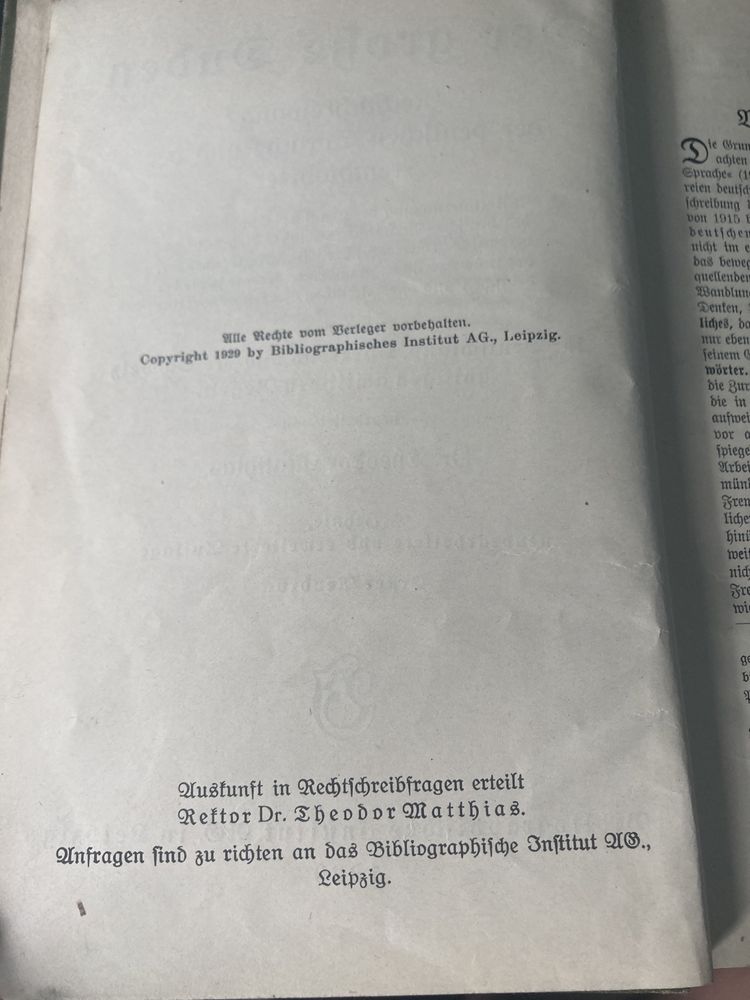 Książka antyk pt,,Der grosze duden” 1929 rok