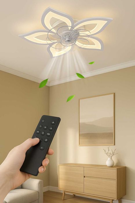 Lampa LED Kwiat Lotosu z Wentylatorem – 50W E27 PILOT 2W1