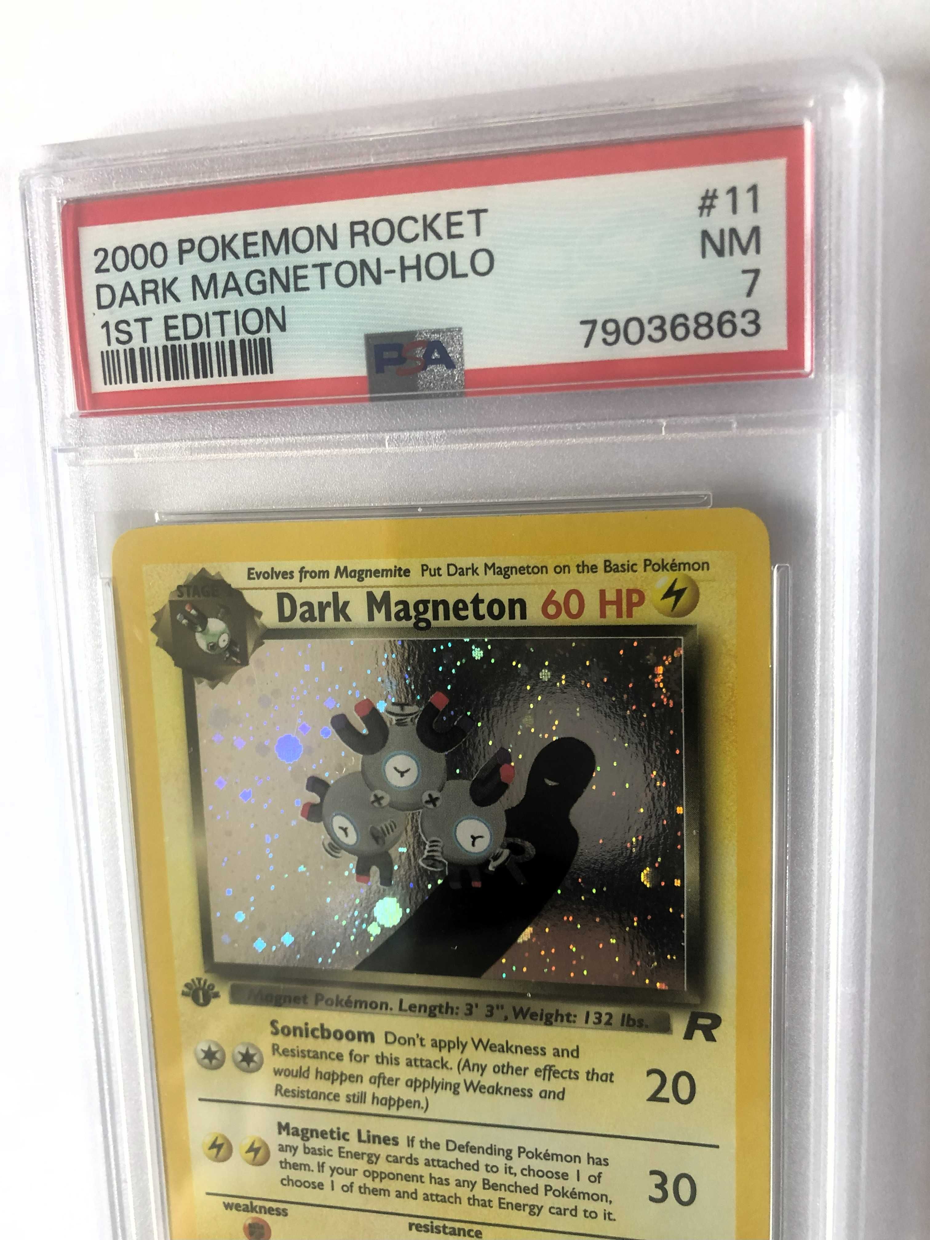 PSA 7 Pokemon Dark Magneton Holo 2000 Team Rocket 11 1st edition Rare