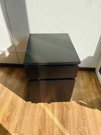Ikea MALM Komoda na kółkach, czarna, 42x59 cm