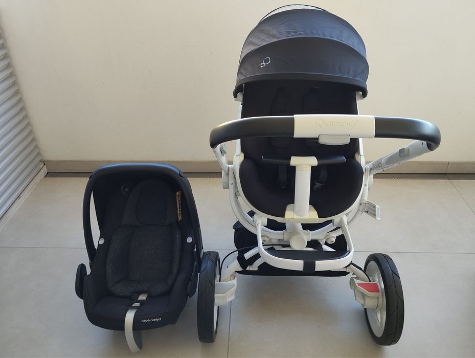 Carrinho Quinny Moodd Black Irony +Babycoque Bebeconfort + Capa