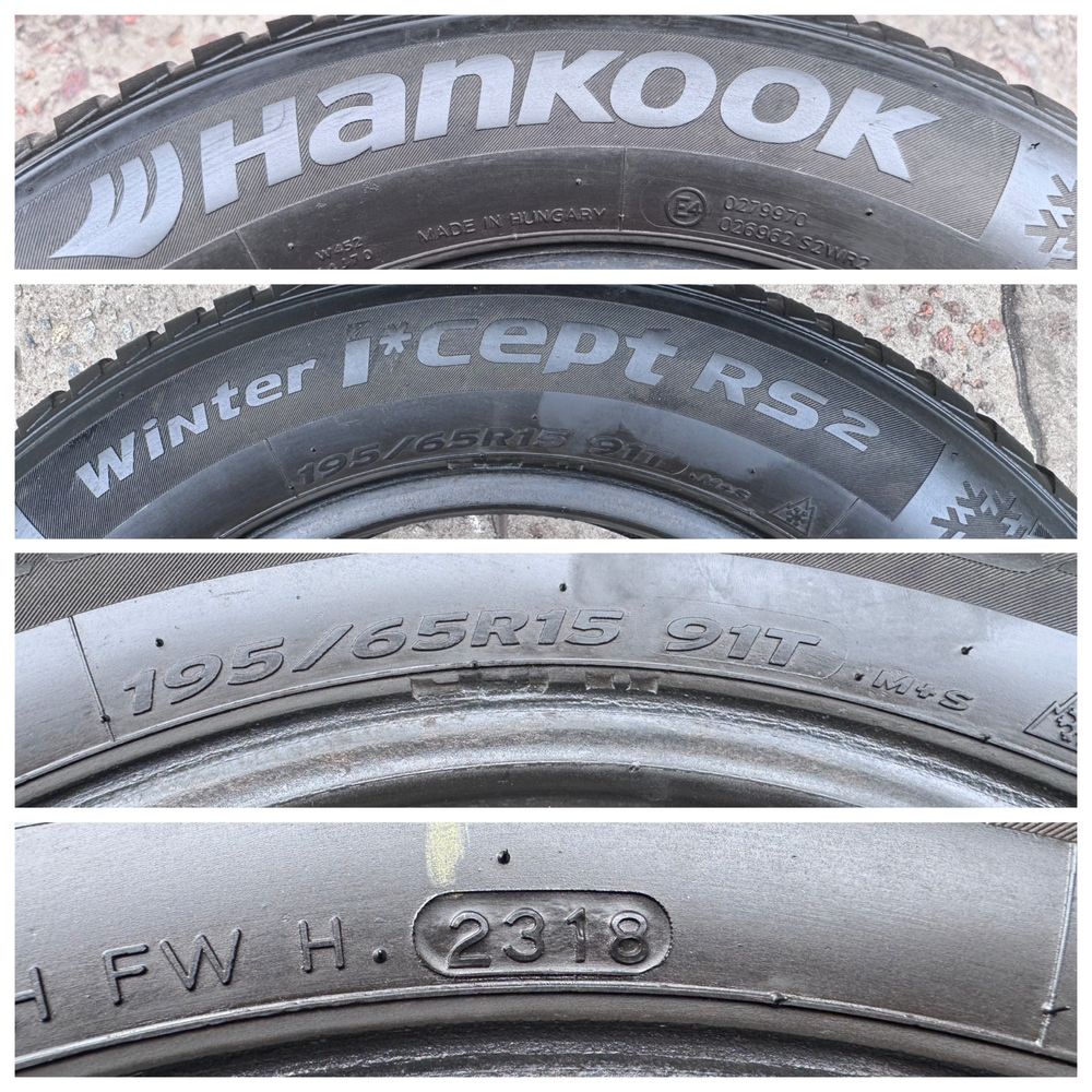 195/65 r15 Hankook Winter i*cept RS2 зима (4.5 мм.) 2018 год комплект