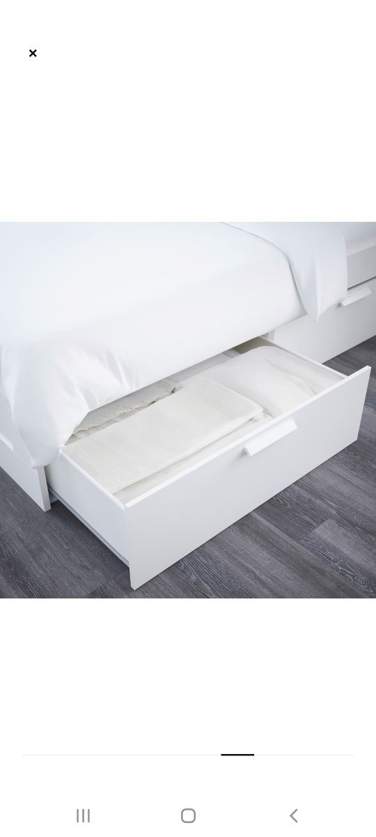 Ikea brimnes łóżko z szufladami zagłówek