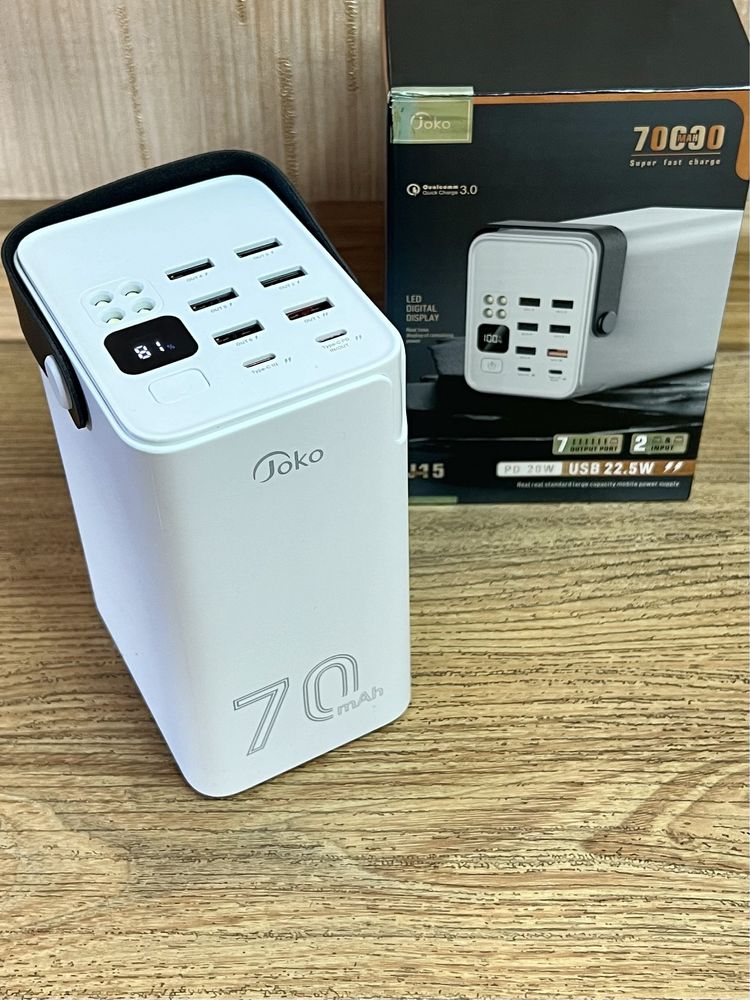 Мощный Power bank 70000 mah. Быстрая зарядка 22.5W. Оригинал 100%
