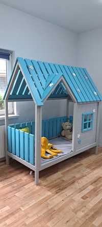 Drewniany domek łóżeczko dla dzieci 160x80 led RATY