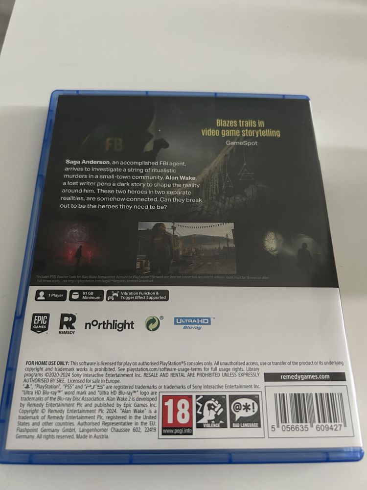 Gra Alan wake 2 delux edition + remastered digital edition Ps5
