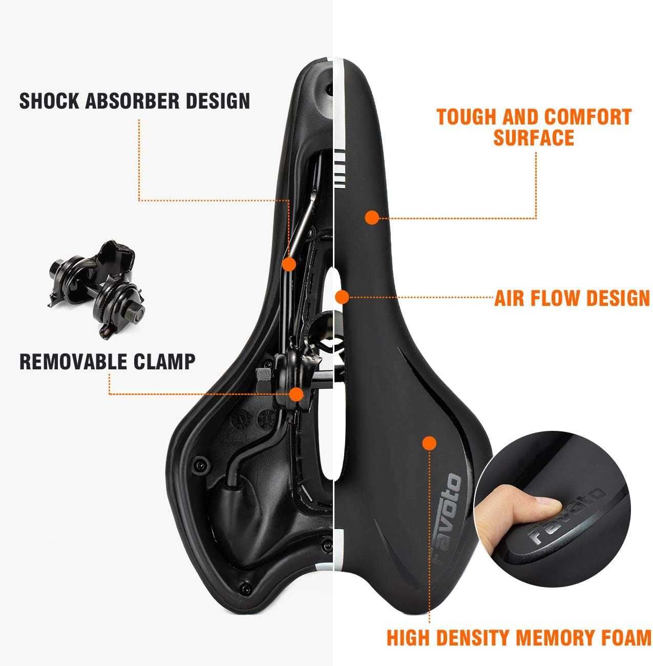 Selim de bicicleta, assento de substituição ergonômico de sílica gel