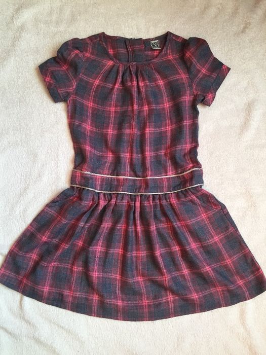 Sukienka w kratkę na 8 lat wzrost 128
