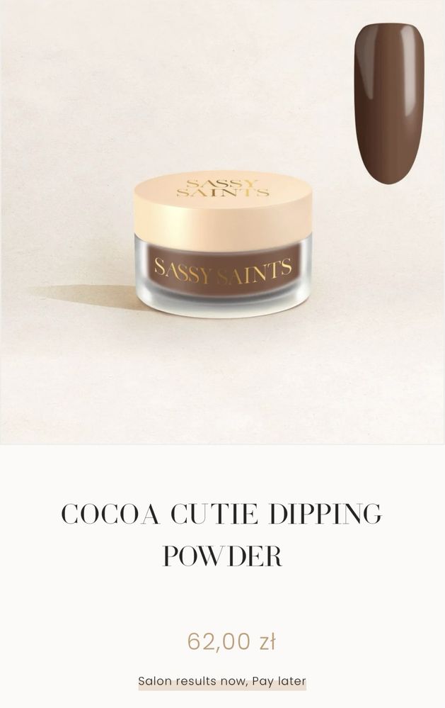 Sassy Saints Manicure Dip Nail Powder Cocoa Cutie