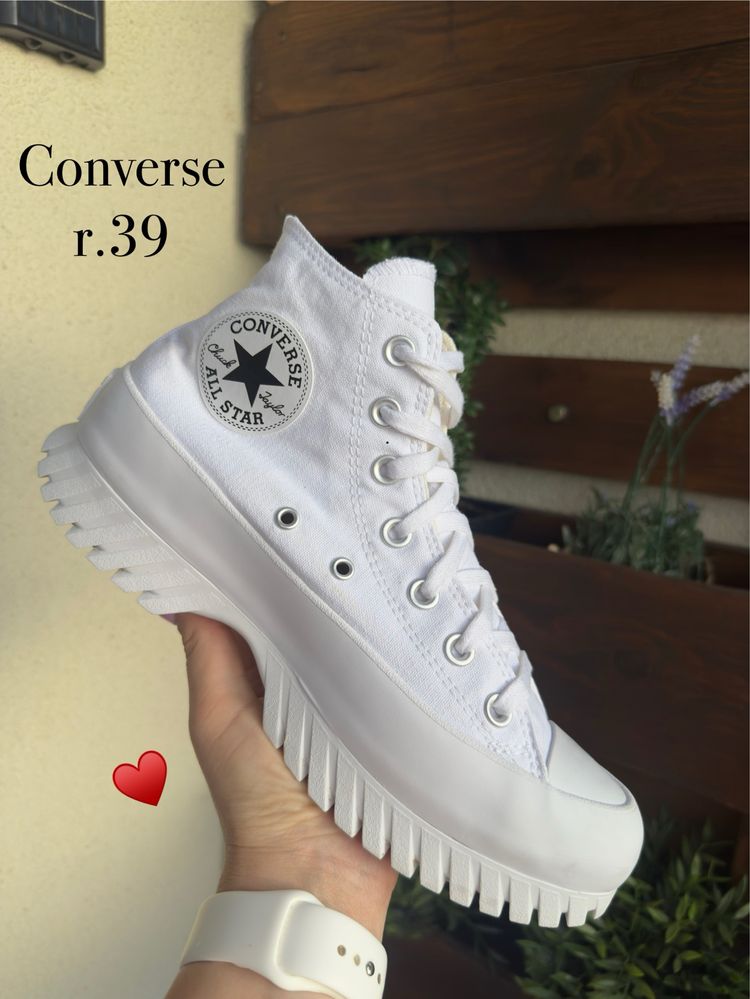 Trampki Converse biale damskie na platformie 39