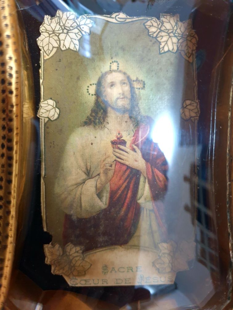 Lindo antigo registo com a imagem do  Sagrado Coração de Jesus