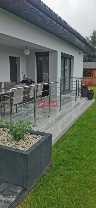 Balustrady nierdzewne LOFT Balkon Portfenetr Antracyt Harfa