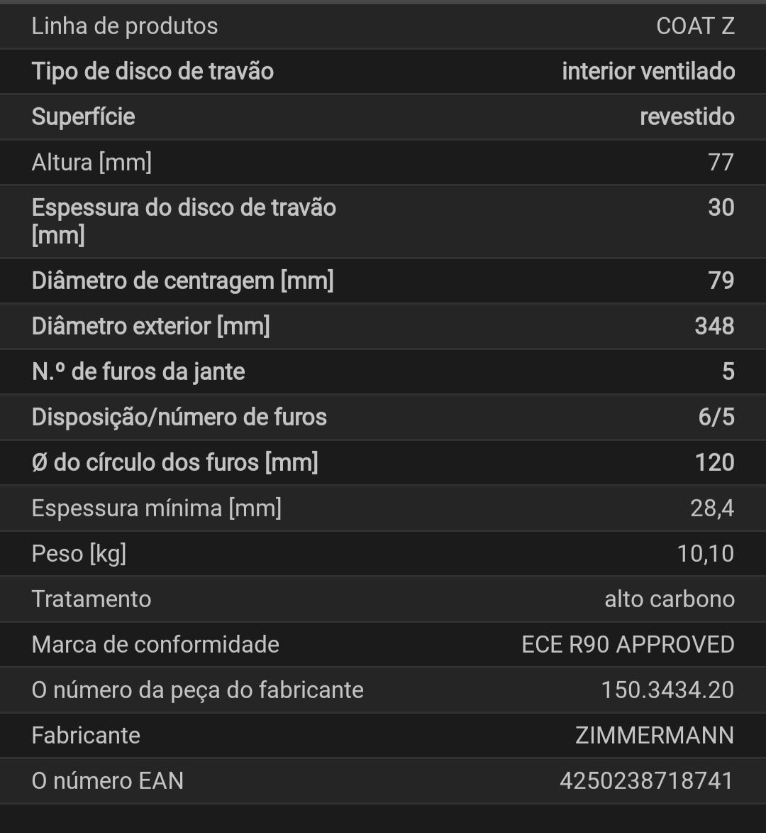 Discos de travão para Bmw e60