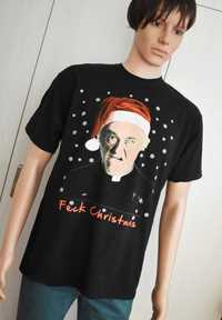 Świąteczny t-shirt koszulka L ksiądz F.ck Christmas święta mikołaj