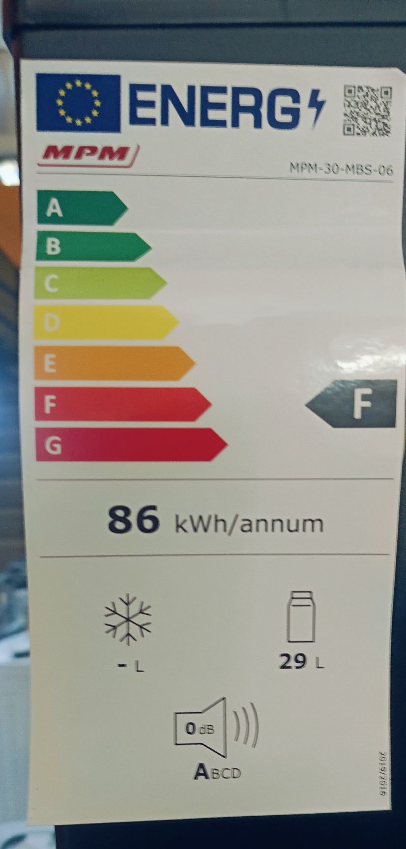 Lodówka jednodrzwiowa MPM MPM-30-MBS-06