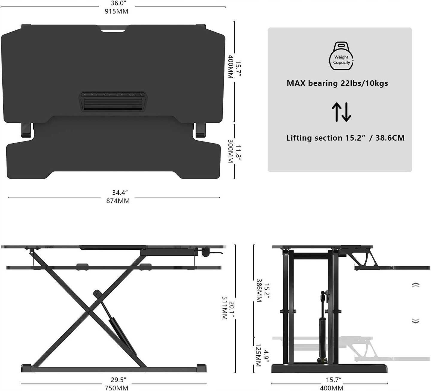 STOLIK Pod Laptopa Komputer REGULOWANY Na Dwa Monitory FENGE