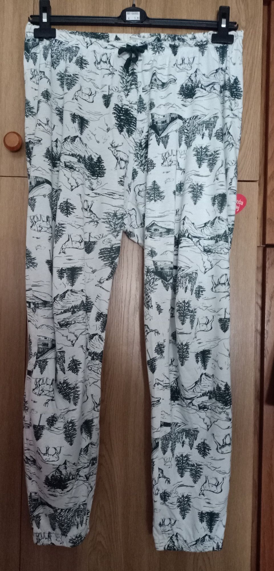 Spodnie do piżamy wzór leśny XL