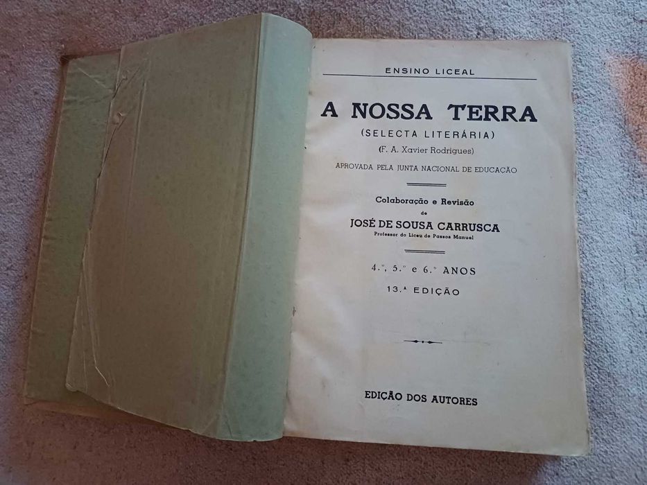 Livro - A nossa terra -ensino 4º, 5º e 6º anos, F. A. Xavier Rodrigues