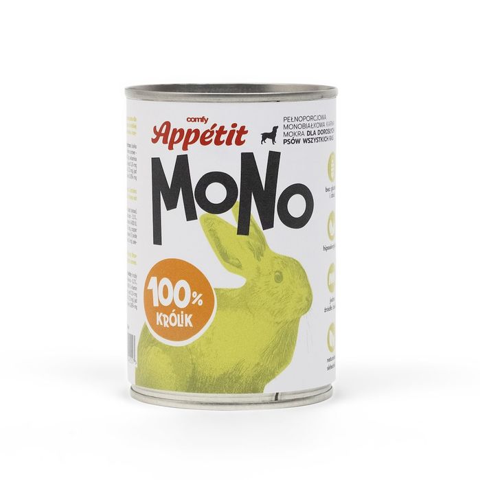 Comfy Appetit Mokra Karma dla Psów w Puszce 400g Mono Królik