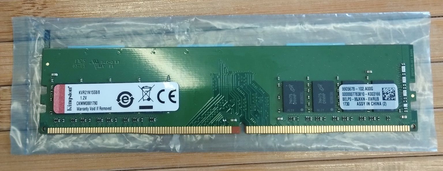 Оперативна пам'ять DIMM 8GB DDR-4-2133 Kingston KVR21N15S8/8