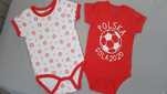 Zestaw 2x body So Cute, nowe bez metki,r. 86, Polska Gola, kibicowanie