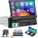 1 Din radio samochodowe Carplay Android wysuwany ekran 7cal Bluetooth