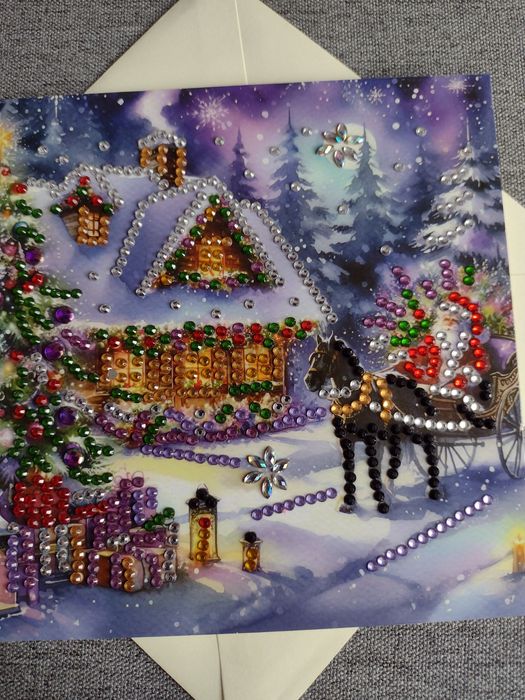 Diamond painting -kartka świąteczna