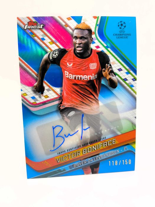 Karta Victor Boniface Bayer Leverkusen Topps Finest 24/25 Autograf