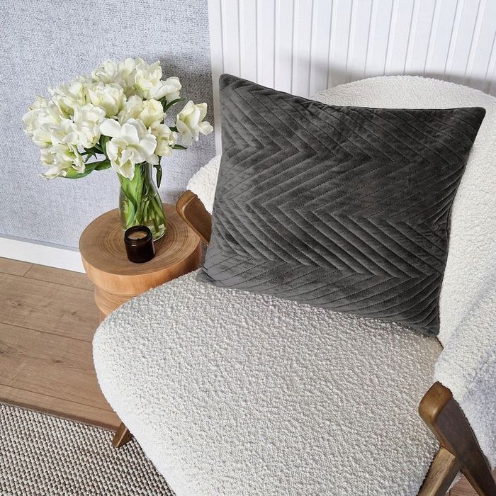 Poszewka na poduszę 50x60 Welurowa velvet pluszowa Jodełka Caden Grafi