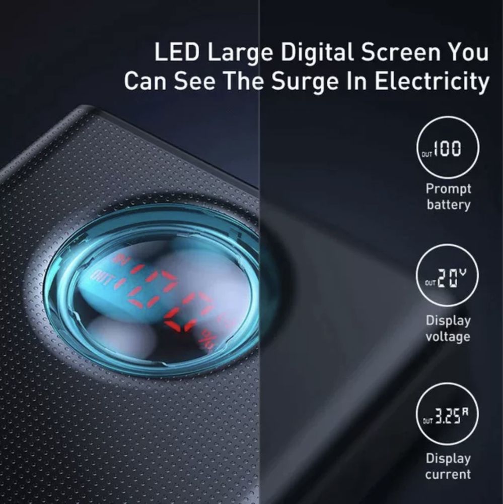 Павербанк Baseus Amblight 30000 65w powerbank для ноутбука роутера