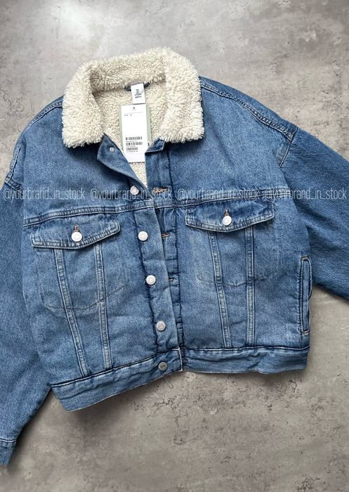 Джинсова куртка нова S утеплена шерпа