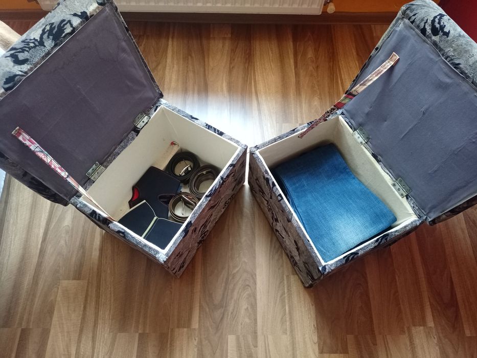 2 duże pufy ze schowkiem pufa