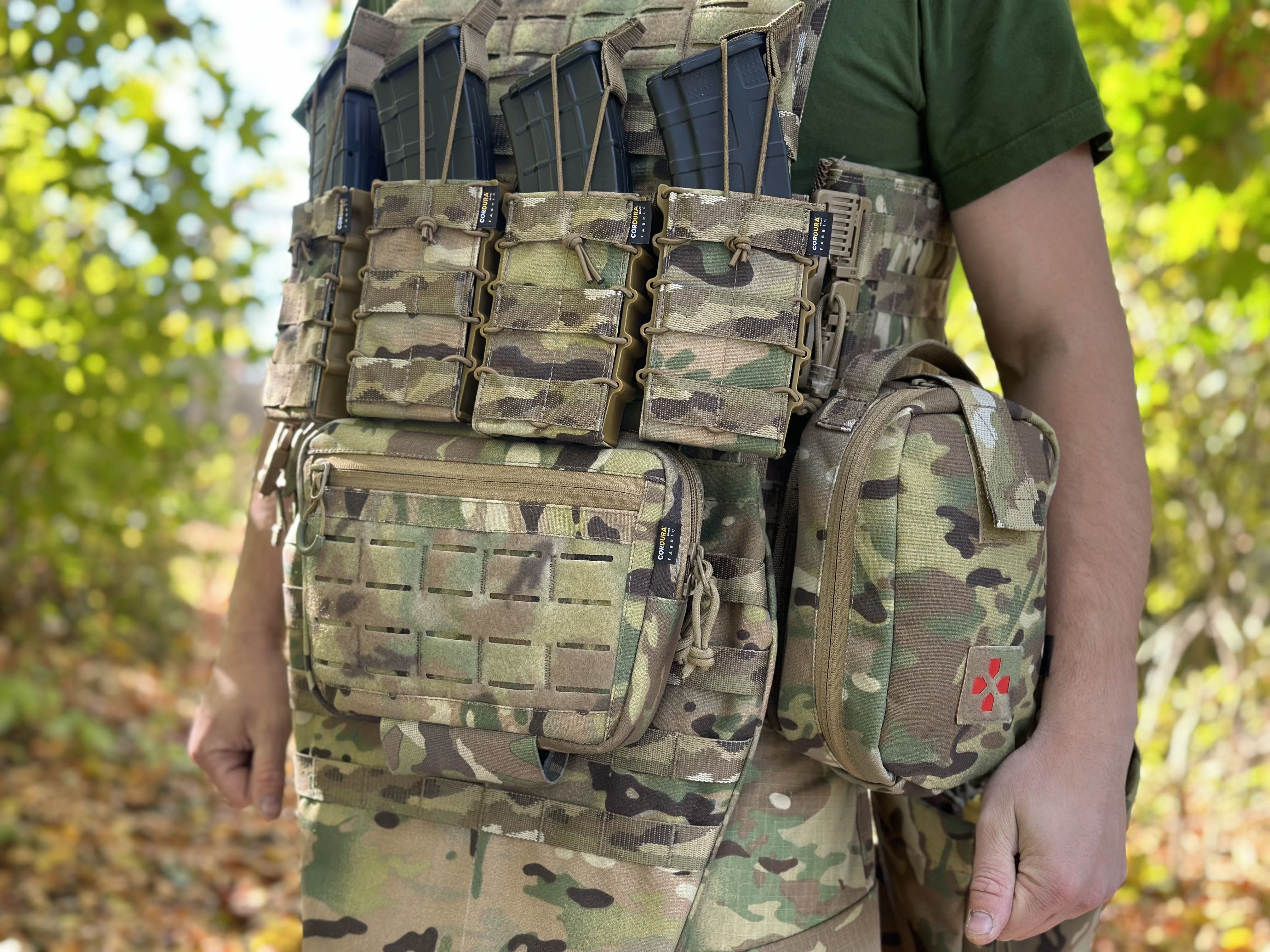 Плитоноска мультикам + підсумки АК Cordura 1000D піксель камербанди