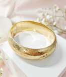 Złota unikatowa szeroka bransoleta bangle złoto pr. 585