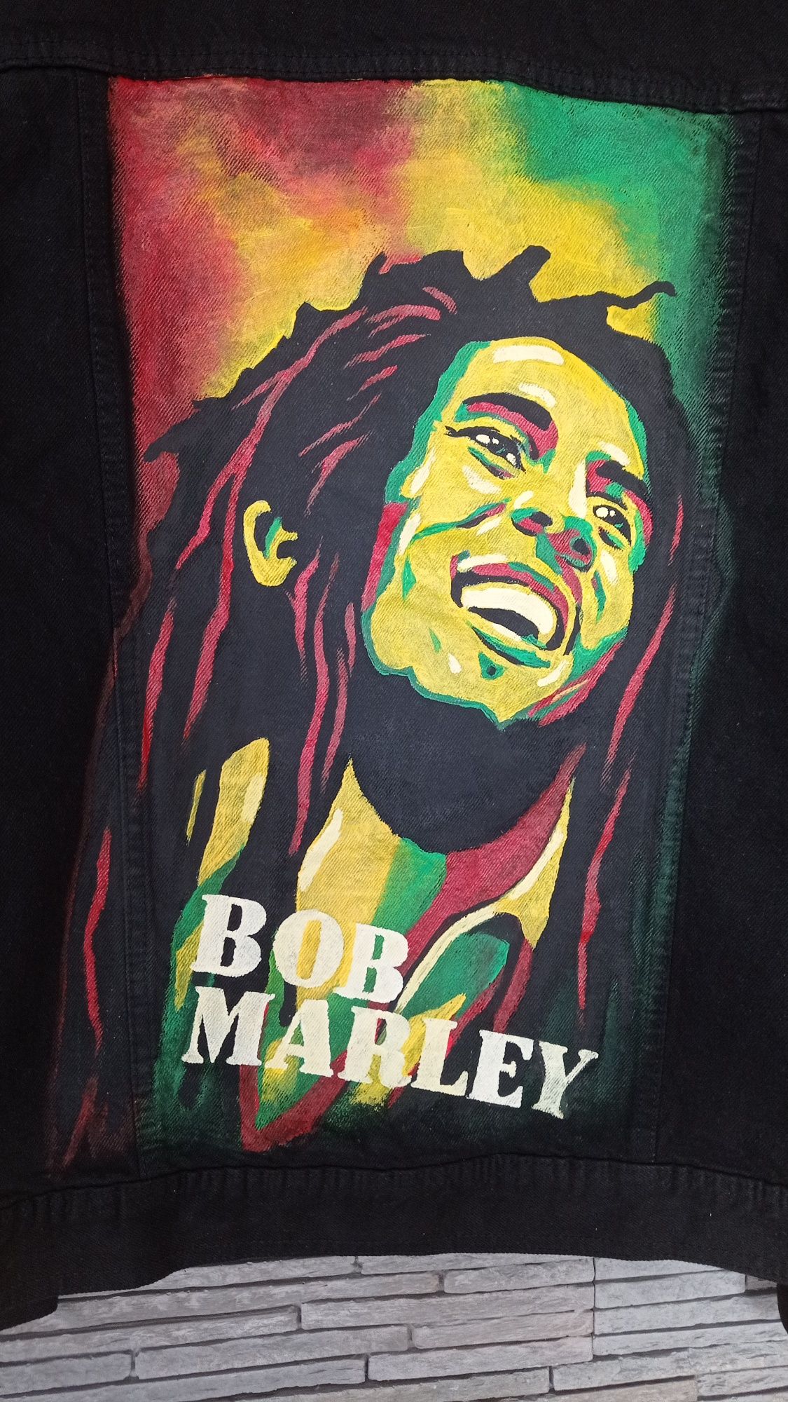 Kurtka ręcznie malowana Cropp Bob Marley reggae