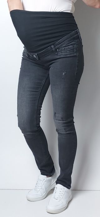 H&M MAMA_jeansy ciążowe Skinny_S L77cm
