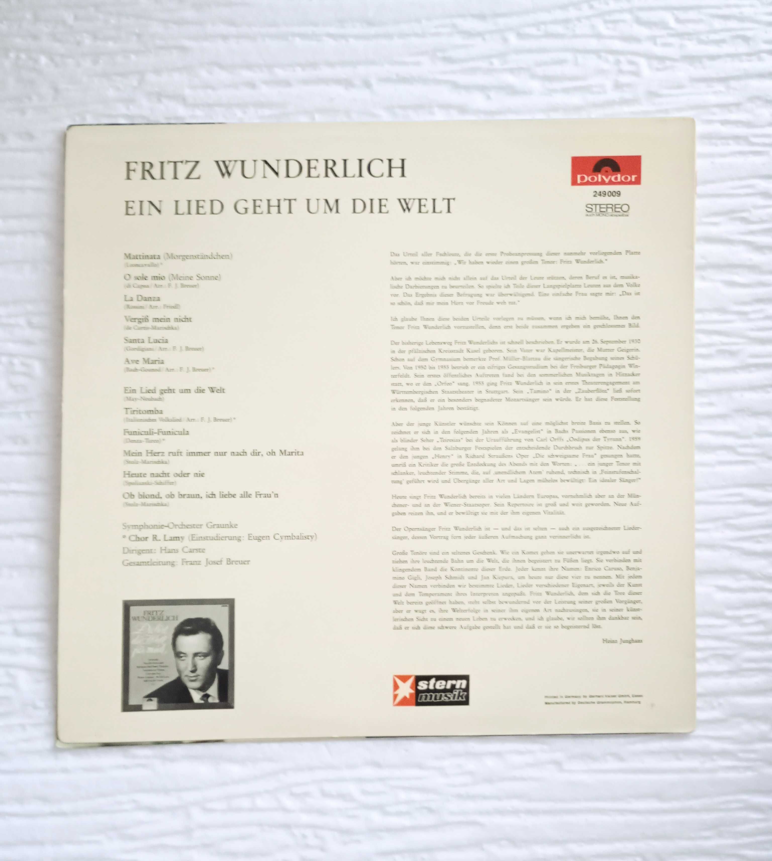 Pieśni świata - Fritz Wunderlich (Tenor)