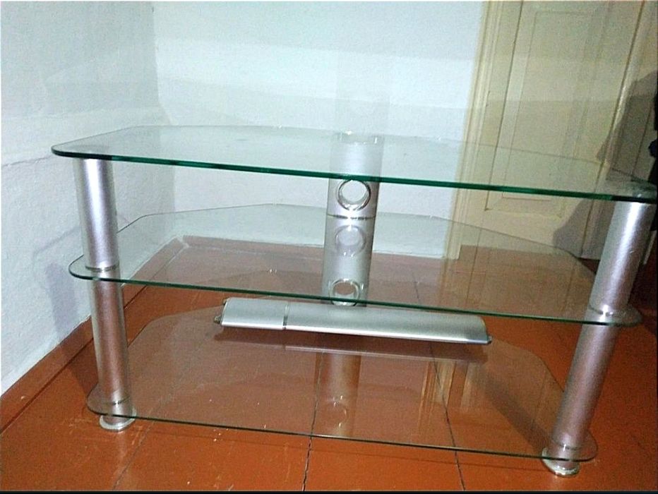 Тумба под телевизор Halber стекло Tempered. Столик  журнальний.