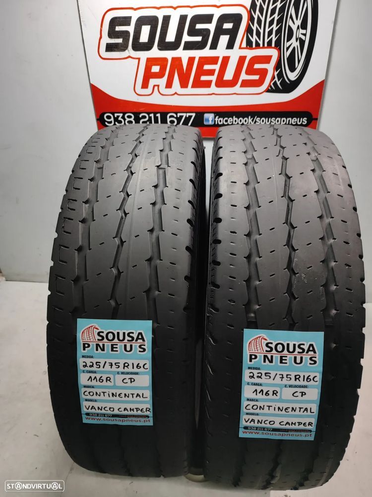 2 pneus semi novos 225-75r16c camping - oferta dos portes 110 EUROS